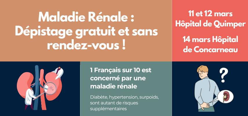 Maladie rénale : Dépistage gratuit et sans rendez-vous du 11 au 14 mars